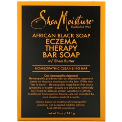 SheaMoisture, африканское черное мыло с маслом ши, кусковое мыло для профилактики экземы, 141 г (5 унций)