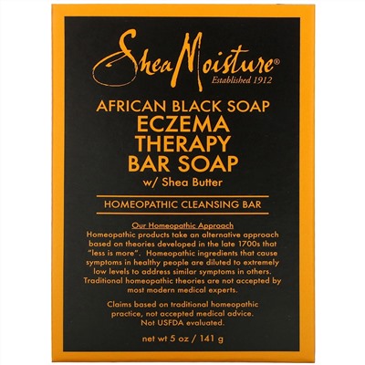 SheaMoisture, африканское черное мыло с маслом ши, кусковое мыло для профилактики экземы, 141 г (5 унций)