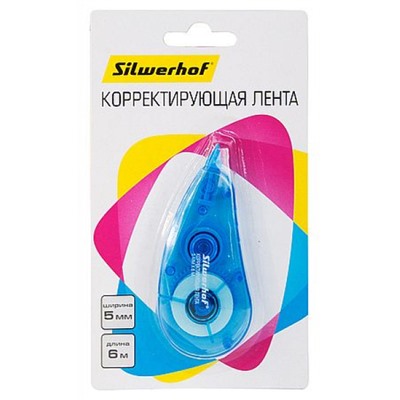 Корректор-лента 5 мм х 6 м в блистере 443017 (1206616) SILWERHOF