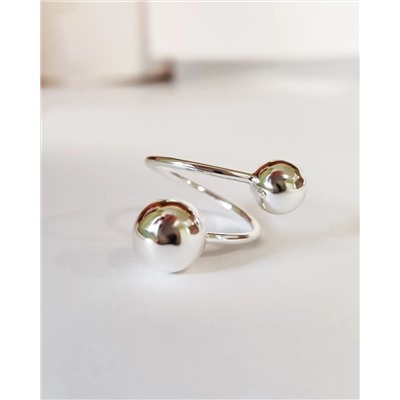 Кольцо с белым серебрением