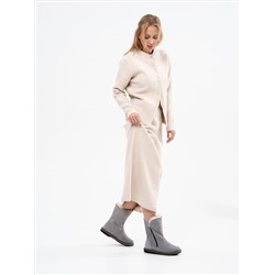 Полусапоги женские серые замшевые с замком на войлочной подошве