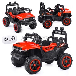 Электромобиль "Автокросс" на аккумуляторе, с р/у управлением, в коробке (красный)