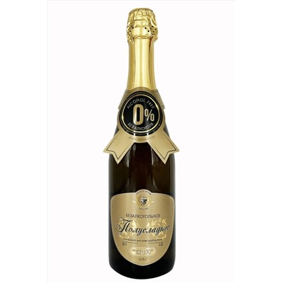 Шампанское безалкогольное Полусладкое, стекло 750мл ЭКОПРОДУКТЫ, 1137015