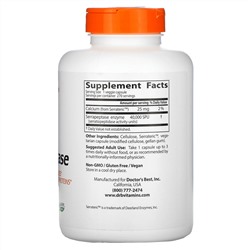 Doctor's Best, серрапептаза, 270 вегетарианских капсул