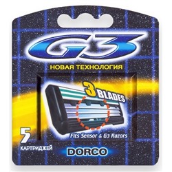 Кассеты DORCO G-3 для бритвы типа Dʤɪˈlett СЕНСОР /СЕНСОР ЭКСЕЛЬ (5 шт.), G-3