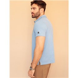 Футболка-поло из фактурного трикотажа