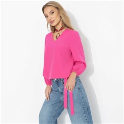 Блуза на резинке с завязками, В зоне внимания (розовый пион)