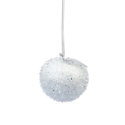 Ёлочные игрушки 3 шт. «Яблочко» 7×7.5 см, белый