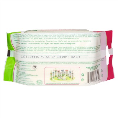 Aleva Naturals, Женские бамбуковые салфетки Maternal Care, 30 салфеток, 15x20 см
