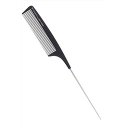 Kristaller Профессиональный гребень для волос с металлическим хвостиком 0912, карбон, черный, 24 см KRISTALLER, 1111742