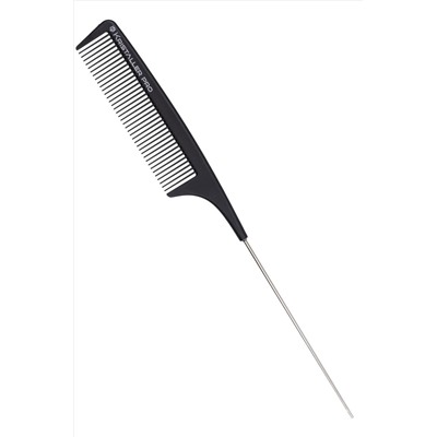 Kristaller Профессиональный гребень для волос с металлическим хвостиком 0912, карбон, черный, 24 см KRISTALLER, 1111742