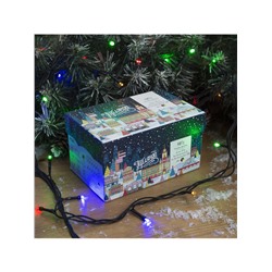 Гирлянда «Нить» 10 м, IP44, тёмная нить, 100 LED, свечение мульти, 8 режимов, 220 В