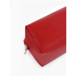 Косметичка женская ONE COLOR, на молнии, экокожа, бордовая
