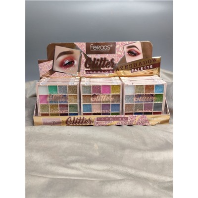 Палетка теней для век Feraas Glitter 16 цветов, в ряду 3 шт