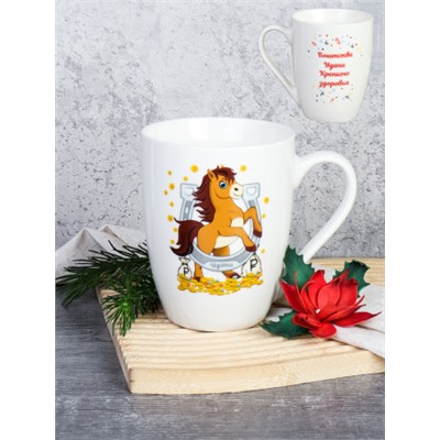 Кружка 400 мл Лошадь Символ года 2026  / AG-2026 /уп 12/72/новогодняя