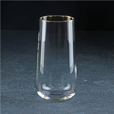 Стакан «Генуя», 500 мл, стекло, с золотой отводкой, прозрачный