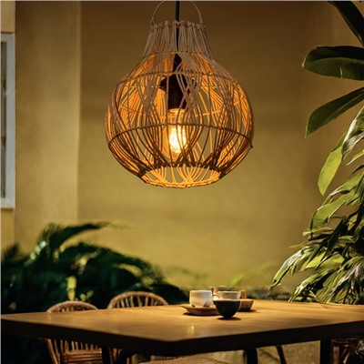 Светильник потолочный из ротанга «Диас», 1×120 Вт, Е27, 25×25×25 см