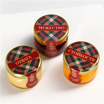 Подарочный набор «23 февраля», чай 50 г, кофе 30 г, крем-мед 2 шт.