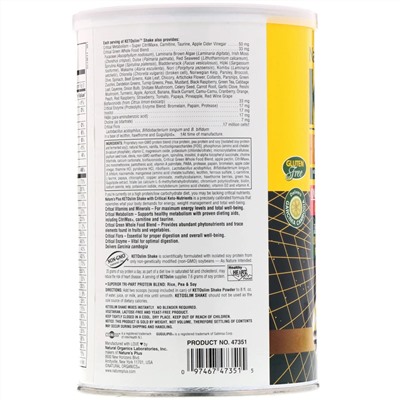 Nature's Plus, Keto Slim, высокопротеиновый коктейль, ваниль, 363 г (0,80 фунта)