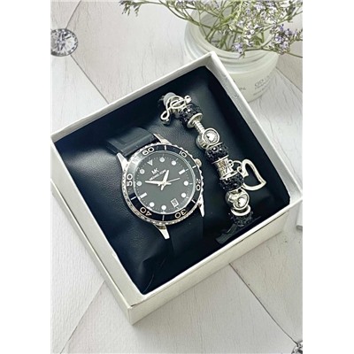 Подарочный набор для женщин часы и браслет+ коробка #22853031