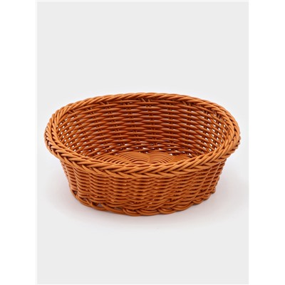 Корзинка для фруктов и хлеба Доляна «Капучино», 21×7 см, пластик, плетёная, коричневая