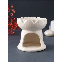 Аромалампа для эфирных масел «Бутон белый», керамика, 9×9×9 см