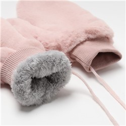 Варежки меховые женские MINAKU пушистые, размер 25 см, розовый