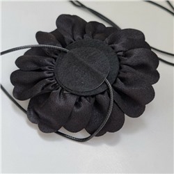 Чокер-колье "Цветок" из ткани, цвет черный, арт.032.439