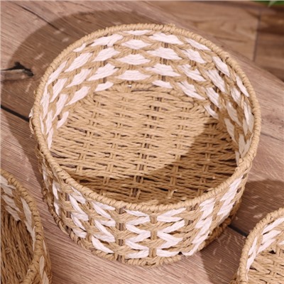 Набор плетёных корзин, 3 шт., 23×19×15 см