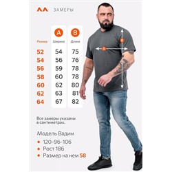 Мужская футболка больших размеров c V-вырезом Happyfox