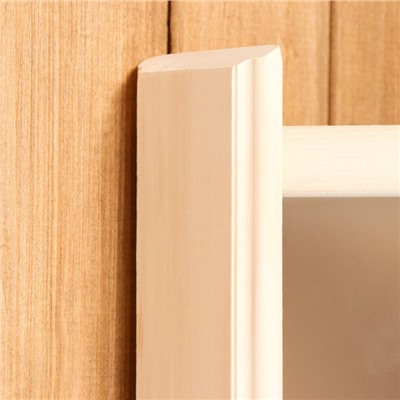 Абажур для бани и сауны, деревянный, настенный, со вставкой из белого стекла, «Добропаровъ»