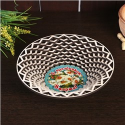 Сухарница «8 марта. Ромашки», круглая, d=20 см, дерево