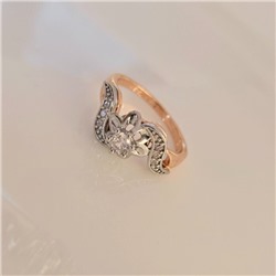 Кольцо 20 р ювелирная бижутерия коллекция "Дубай", покрытие позолота, вставка: фианит, цвет: прозрачный, арт.414.075-20