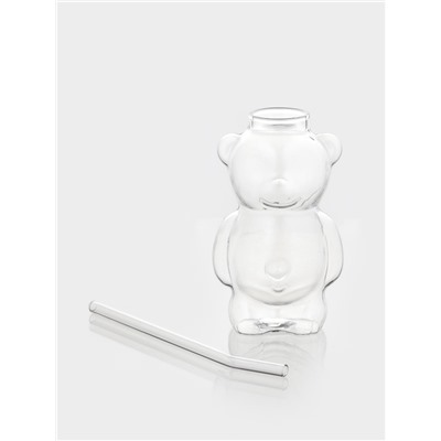 Стакан с трубочкой ToyBear, 340 мл, 9×14 см, стекло, прозрачный
