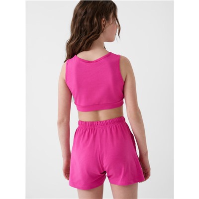 Комплект трикотажный для девочек: топ, шорты