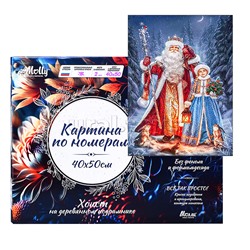 Картина по номерам 40х50 "Дед Мороз и снегурочка" USB LED подсветка (25 цветов)