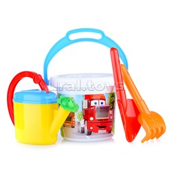 Песочный набор № 133 (ведро 1,4 л термо, лопатка 19см, грабли 19см, лейка 0,5 л)