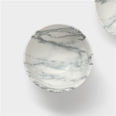 Салатники Magistro Real Marble, 380 мл, 11.6×6.5 см, набор 2 шт., фарфор, белые