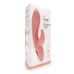 Красный вибратор-кролик 5’’ Silicone Kissing - 20,2 см.