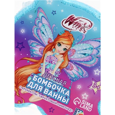 Бомбочка для ванны формовая детская, голубая, 150 г, Винкс