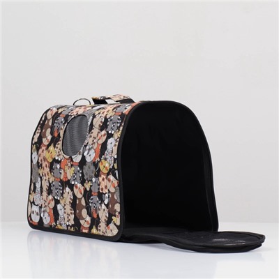 Сумка - переноска каркасная «Кошки», размер L, 53×21×29 см