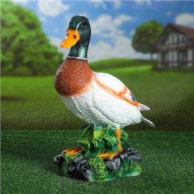 Садовая фигура из полистоуна «Селезень», 35×29×18 см