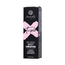 Возбуждающий гель с эффектом вибрации и охлаждения Triple X 3 in 1 Unisex Pleasure Enhancer Gel - 15 мл.
