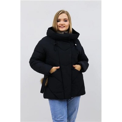 Зимняя женская куртка еврозима-зима 2876 (Черный)