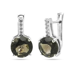 Серьги из серебра раухтопаз, Леони