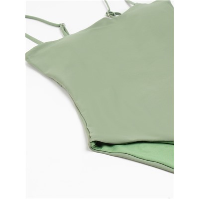 Купальник женский слитный MINAKU Basic, размер 44, зелёный