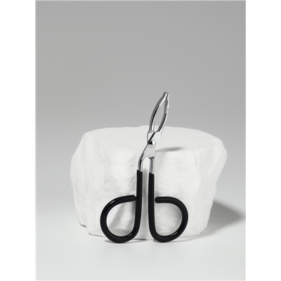 Пинцет в форме ножниц, прорезиненные ручки, 8 см, чёрный, серебристый