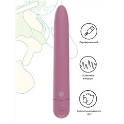 Розовый перезаряжаемый вибратор Haze - 18 см.
