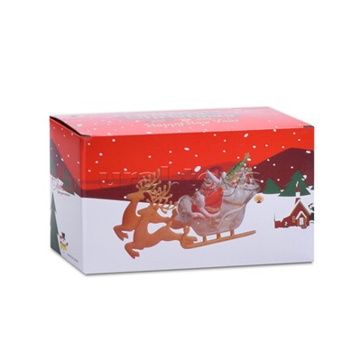 Елочка светящаяся в санях у Санты, в коробке