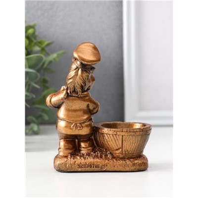 Фигурка-подставка для мелочей «Конь шеф повар», подсвечник, 12×9.5×5.5 см, бронза